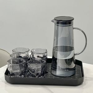 Aesthetic Glass Cup Tray Set