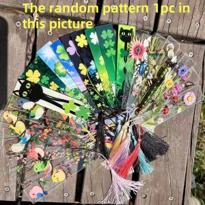 10/8pcs/1pc acrylic bookmark clover bird transparent flower colorful tassel. Reading enthusiasts gifts