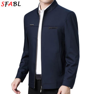 Quality Formal Social Jackets for Men Stand Collar Causal Business Jacket Men Solid Color Office Dress Jacket Autumn Spring Coat