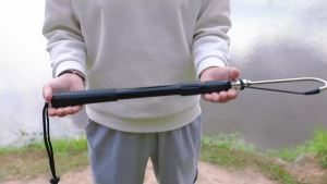 KOMCLUB Telescopic Fishing Gaff with Super Sharp Spear Hook Lightweight Hand Fish Gaff with Soft Rubber Nonslip Handle