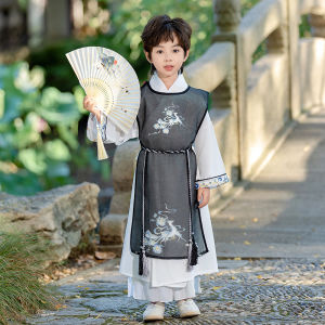 Boys Hanfu Style Spring Autumn Set Childrens Traditional Chinese Costume Premium Daily Baby Robe Ancient Costume