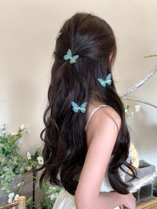 Elegant Mint Wave Butterfly Hairpin for Women by niceruru Japanese and South Korean Style Hair Accessory