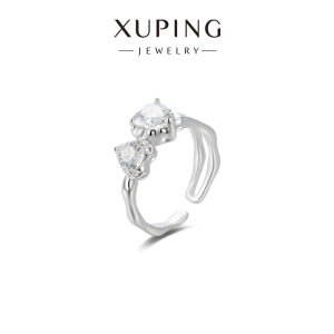 Xuping Sweet Dream Double Heart Ring Simple Unique Design Personality Temperament Sparkling Fashion Cool Sweet Style Ring