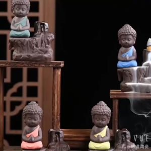 เชิงวางกำยานเซรามิค พระทำสมาธิ เชิงวางกำยาน เชิงวางกำยานตกแต่ง เชิงวางกำยานฮวงจุ้ย (แถมฟรี กำยาน 20 ดอก)