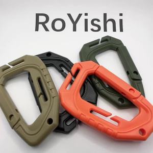 1 Pcs D Shape 200LB Plastic Snap Clip Carabiner Mountaineering Buckle Outdoor Hanging Keychain Hook Climbing Accessories