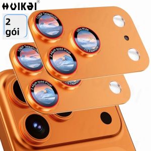 2 Chiếc Vòng Bảo Vệ Ống Kính Máy Ảnh Hợp Kim Chống Vỡ Cấp Quân Sự Dành Cho iPhone 17 Pro Max Pro Air - Ốp Bảo Vệ Ống Kính Cường Lực