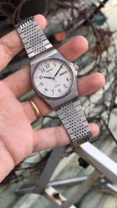 đồng hồ nam si Nhật Seiko 2 lịch size mặt 34/35mm dây tay 175cm đổ lại