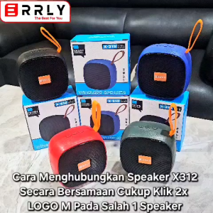 ERRLY Speaker Bluetooth X312 Wireless Portable TWS 2in1 Bass dengan Kualiti Suara Terbaik dan Desain Portabel
