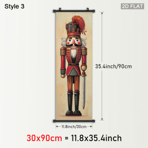 VIKAMA Christmas Nutcracker Scroll Tapestry Vintage Christmas Tree Wall Art Poster Fireplace Room Party Home Decor