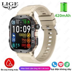 LIGE | Đồng Hồ Thông Minh Quân Đội LIGE Dành Cho Nam Giới Ngoài Trời Bền Bỉ Chống Nước IP68 Gọi Điện Qua Bluetooth Tương Thích Với Android iOS Trợ Lý Giọng Nói Theo Dõi Sức Khỏe Theo Dõi Nhịp Tim