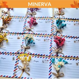 Thiệp hoa khô stick note bưu thiếp handmade vintage decor quà valentine 8/3 20/10 20/11 thiệp tặng thầy cô