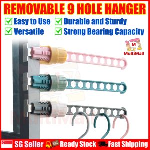 Upgraded 9 Hole wall mounted drying hanger for laundry room | Laundry Hanger | Clothes Hanger | Hanger Holder | wall hangers holder | hangers for clothes drying | clothes drying hangers