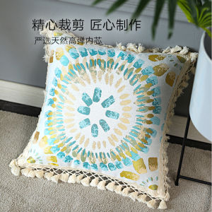 Country Style Floral Embroidery Pillowcase Sofa Living Room Bedroom Cushion Cover Square Shape Cotton Linen Material