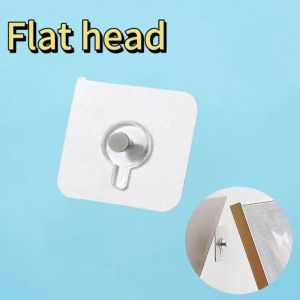 2-20Pcs PVC Strong Adhesive Nails Wall Poster Seamless Wall Hook Waterproof Durable Transparent Kitchen Bathroom Screw Hook