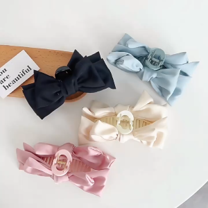 Jedai Bow Pita Satin Jumbo Elegan Wanita Anti Slip Big Ribbon Daily Aesthetic Hair Claw Korean Style
