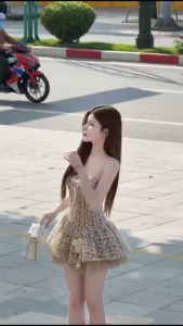 MK_ Đầm đi tiệc sang chảnh váy tiểu thư đầm váy thiết kế Ren đính hoa xinh dáng mini Tùng Lưới xoè