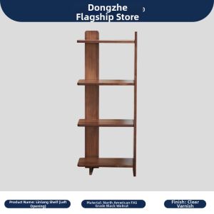 DONGZEFURNITURE | Small Black Walnut Wood Bookshelf Multiple Layers