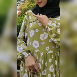 Homey Dress Kaniva Rayon Premium | Gamis Rayon Motif Terbaru | Daily Dress Remaja Motif Bunga
