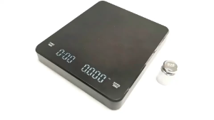 【SG In Stock】 LED Coffee Scale Mini Timing Kitchen Scale USB Rechargeable 3kg Max Capacity 0.1g Graduations Kitchen Weighing Scale