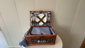 ⚡️Local Warehouse+COD⚡ Picnic Basket Set，Handmade Wicker Picnic Basket For 4 Person With Waterproof Picnic Blanket Picnic Baskets，Picnic Hamper Set With Cutlery Suitable For Picnics And Camping By The Lake Beach