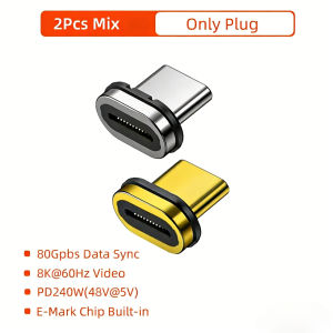 BSN | 240W USB4.0 80Gbps Thunderbolt5 Magnetic Type-C OTG USB C To USB-C Fast Charge Magnet Converter Cable 8K 60Hz USB Type C Adapter