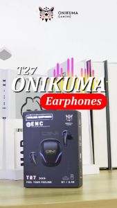 Onikuma T27 Wireless Earphones Dual Mode 2.4G Wireless Gaming Headsets Buetooth Earbuds ENC Noise Reduction Touch Control Headphone with Charging Box
