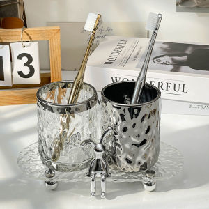 Elegant Couples Toothbrush Glass Tumbler