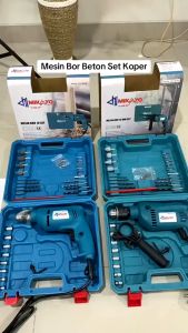 SETARA MAKITA Mesin Bor Impact Drill Koper Set Besi Kayu Tembok 400W Modern Electric Impact Drill Mesin Bor Listrik 13Mm Set Aksesoris Box