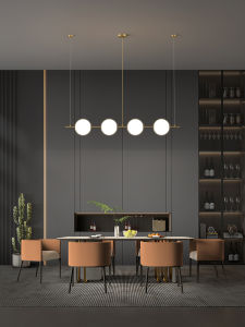 All Copper Scandinavian Designer Minimalistic Personalized round Bedroom Bedside Cafe Restaurant Bar Counter Island Long Chandelier