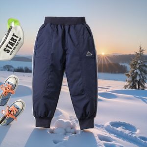 Northeast Changbai Mountain Cold-Proof Thermal down Pants Kids Mohe Tourism Equipment Thickened Waterproof Boys Girl Winter Pants