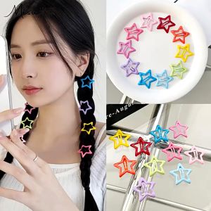 10/20Pcs Colorful Star BB Hair Clip Cute Star Y2K Hairpin Sweet Girls Hair Clips Girls Y2K Cute Star Barrettes Dopamine Mini Hair Side Clip