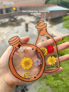 Handmade DIY Embossed Flower Bookmarks Plant Pressed Flower Specimen Transparent Glue Drip Flower Preservation Craft Kit
