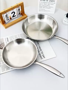 Chảo Inox 18/10 Nông Lòng Lunkai Đúc Liền Khối 3 Lớp Size 20cm L13 Phù Hợp Trên Mọi Bếp