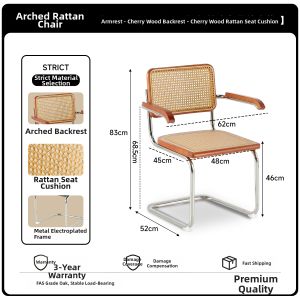 XIANGNANSONG | Scandinavian Style Solid Wood Rattan Armchair