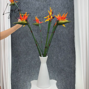 Cành thiên điểu cao su (hoa chuối mỏ két) hàng nhập dài 80cm. Hoa Lụa LyLy Decor