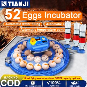 8/26/52 Eggs Fully Automatic Egg Incubator 220V/12V Egg Incubator Intelligent Digital Hatcher Brooder with Temperature Control and Auto Turning Dual power supply Hatcher Chicken Duck Goose Quail Birds Fully Automatic Egg Incubators for Farm
