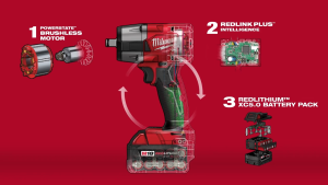 Milwaukee M18 FUEL™ 1/2″ Mid-Torque Impact Wrench with Friction Ring M18 FMTIW2F12-502X