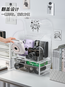 Transparent Digital Camera Storage Box Desktop Organizer for Instant Photography Accessories Lens Paper Rack Anti-Dust Case