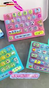 Bandai | 26-key Crayon Shin-chan Keyboard Keychain Stress Relief Toy Student Bag Charm CoupleBag Decoration Keychain Anime Figure Cosplay