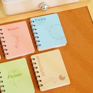 Morandi Style Mini Notepad for Students Cute Blank Journal Diary Coil Notebook 4 Colors