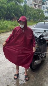 ÁO MƯA ĐI XE MÁY BÍT TOÀN THÂN VẢI DÙ DA CÁ CHỐNG THẤM TỐT FORM RỘNG CÓ THỂ MANG THÊM BALO .