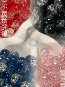 Handmade สีคู่ Galaxy สร้อยข้อมือลูกปัดสร้อยคอ Diy เครื่องประดับวัสดุ โปร่งแสง รอบลูกปัดกระจัดกระจายลูกปัดสําหรับเด็ก