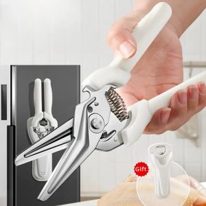 Stainless Steel Kitchen Scissors Household Skeletal Scissors Chicken Wings Fish & Vegetables Kitchen Tools