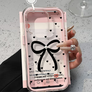 2 in 1 Candy Color Bow Knot Phone Case For iPhone 17 Pro Max 16 13 11 15 14 12 17 Air 17promax Soft TPU Transparent Funda Cover