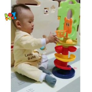 Đồ chơi bóng rổ cho bé Thả bóng xoay tròn Tháp bóng lăn Cầu trượt thả bóng cho trẻ em nhiều màu sắc an toàn cho bé
