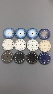 31mm Black Blue Silver Gradient Watch Dial Orange 6-9-12 Numbers Green Luminous Fit NH35 NH36 ETA2824 PT5000 2836 Movement Date