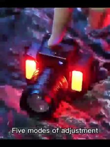 LED Headlights with Warning Dual Side Lights USB Rechargeable Super Bright Torch Light Telescopic Zoom Flashlight