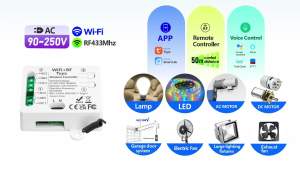 Wenqia tuya Wifi RF 433Mhz công tắc đèn thông minh động cơ chuyển đổi AC 220V 230V hoặc loại USB C 5V 10A 2CH tiếp sức hỗ trợ Alexa Google nhà cho đèn cửa nhà để xe