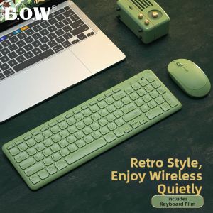 B.O.W | Chocolate Silent Wireless Keyboard Mouse Set