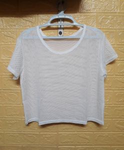 ÁO THUN TRƠN CROPTOP DẠNG LƯỚI REN SIÊU XINH